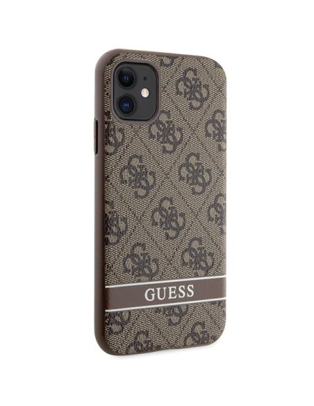 Guess 4G Stripes dėklas, skirtas iPhone 11 / Xr - rudas Guess 4G Stripes dėklas, skirtas iPhone 11 / Xr - rudas
