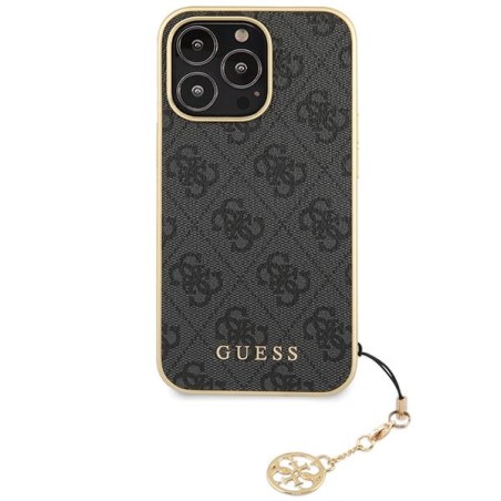 Guess 4G Charms Collection dėklas, skirtas iPhone 14 Pro Max - pilkas Guess 4G Charms Collection dėklas, skirtas iPhone 14 Pro Max - pilkas