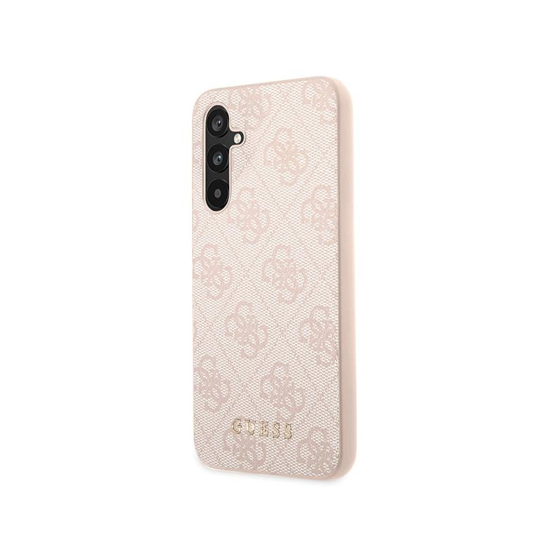 Guess 4G Metal Gold Logo dėklas, skirtas Samsung Galaxy A54 - rožinis
