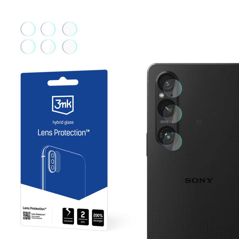3mk Lens Protection™ hibridinis fotoaparato stiklas, skirtas Sony Xperia 1 V 3mk Lens Protection™ hibridinis fotoaparato stiklas, skirtas Sony Xperia 1 V