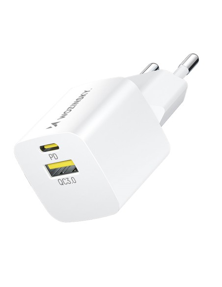 Wozinsky WWCEAC GaN USB-A USB-C 33W sieninis įkroviklis - baltas Wozinsky WWCEAC GaN USB-A USB-C 33W sieninis įkroviklis - baltas