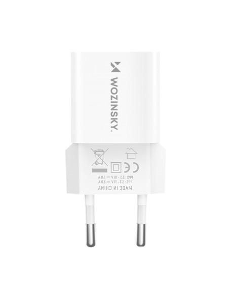Wozinsky WWCEAC GaN USB-A USB-C 33W sieninis įkroviklis - baltas Wozinsky WWCEAC GaN USB-A USB-C 33W sieninis įkroviklis - baltas