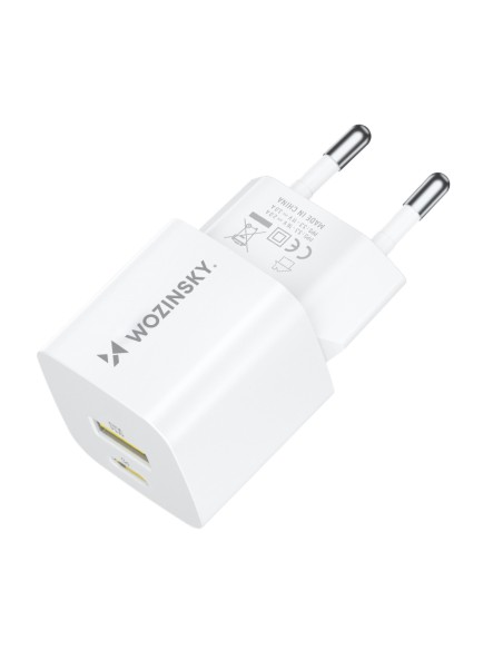 Wozinsky WWCEAC GaN USB-A USB-C 33W sieninis įkroviklis - baltas Wozinsky WWCEAC GaN USB-A USB-C 33W sieninis įkroviklis - baltas