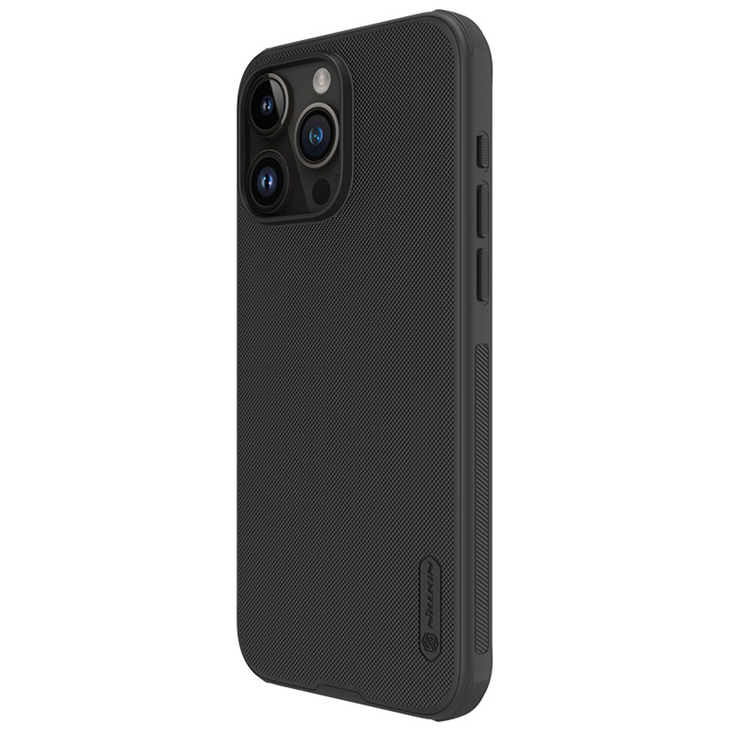 Nillkin Super Frosted Shield Pro sustiprintas dėklas iPhone 15 Pro Max - juodas