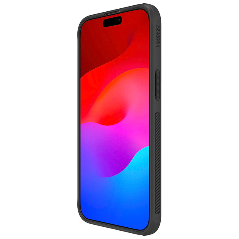 Nillkin Super Frosted Shield Pro sustiprintas dėklas iPhone 15 Pro Max - juodas