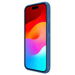 Nillkin Super Frosted Shield Pro sustiprintas dėklas iPhone 15 Plus - mėlynas