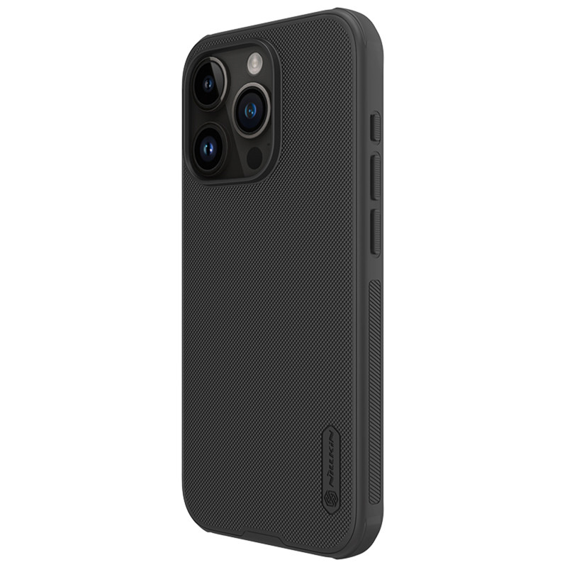 Nillkin Super Frosted Shield Pro sustiprintas dėklas iPhone 15 Pro - juodas
