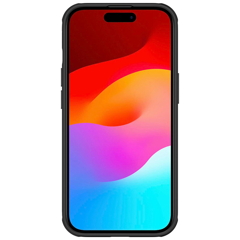 Nillkin Super Frosted Shield Pro sustiprintas dėklas iPhone 15 - juodas