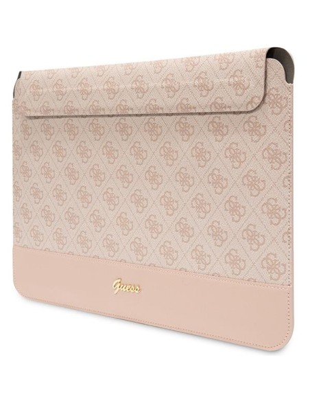 Guess 4G Stripe Metal Logo dėklas 14" nešiojamam kompiuteriui - rožinis Guess 4G Stripe Metal Logo dėklas 14" nešiojamam kompiuteriui - rožinis