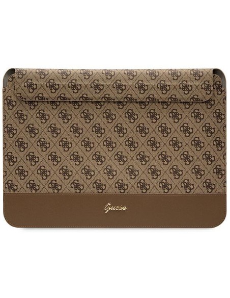 Guess 4G Stripe Metal Logo dėklas 14" nešiojamam kompiuteriui - rudas