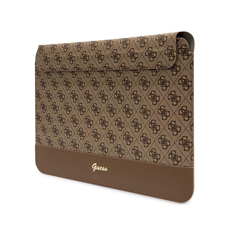 Guess 4G Stripe Metal Logo dėklas 14" nešiojamam kompiuteriui - rudas