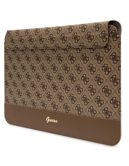 Guess 4G Stripe Metal Logo dėklas 14" nešiojamam kompiuteriui - rudas