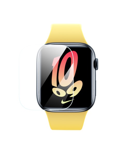 2x Baseus NanoCrystal apsauginės folijos rinkinys Apple Watch 7/ 8/ 9 45mm + montavimo rinkinys - skaidrus