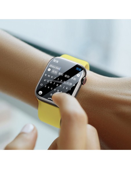 2x Baseus NanoCrystal apsauginės folijos rinkinys Apple Watch 7/ 8/ 9 45mm + montavimo rinkinys - skaidrus