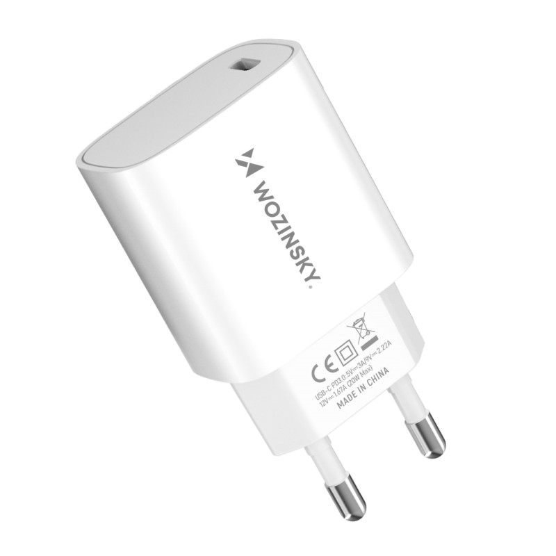 Wozinsky WGWCCW 20W USB-C sieninis įkroviklis - baltas