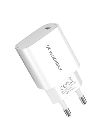 Wozinsky WGWCCW 20W USB-C sieninis įkroviklis - baltas Wozinsky WGWCCW 20W USB-C sieninis įkroviklis - baltas