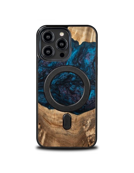 Medinis ir dervos dėklas skirtas iPhone 14 Pro Max MagSafe Bewood Unique Neptun - tamsiai mėlyna ir juoda Medinis ir dervos dėklas skirtas iPhone 14 Pro Max MagSafe Bewood Unique Neptun - tamsiai mėlyna ir juoda
