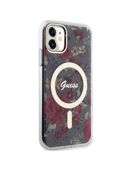 Guess Flower MagSafe dėklas iPhone 11 / Xr - žalias Guess Flower MagSafe dėklas iPhone 11 / Xr - žalias