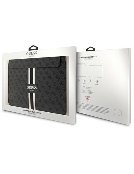 Guess 4G Printed Stripes dangtelis 14" nešiojamam kompiuteriui – juodas Guess 4G Printed Stripes dangtelis 14" nešiojamam kompiuteriui – juodas
