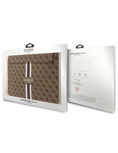 Guess 4G Printed Stripes dangtelis 14" nešiojamam kompiuteriui – rudas