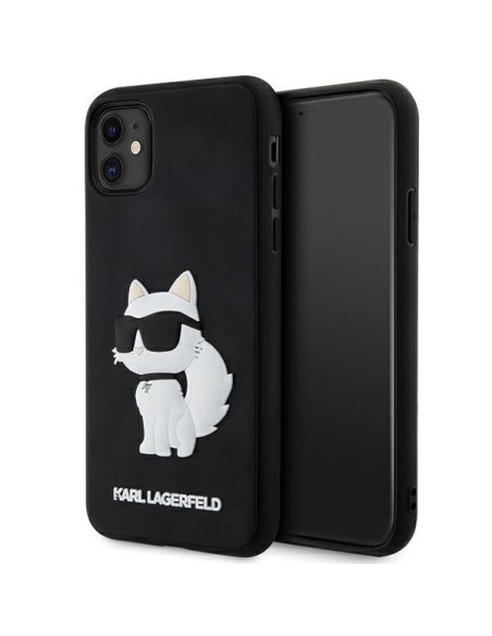 Karl Lagerfeld Rubber Choupette 3D dėklas iPhone 11 / Xr - juodas