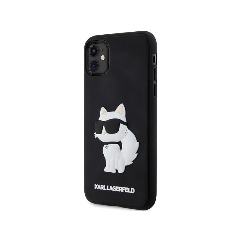 Karl Lagerfeld Rubber Choupette 3D dėklas iPhone 11 / Xr - juodas