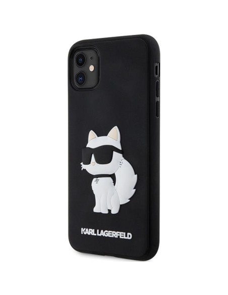 Karl Lagerfeld Rubber Choupette 3D dėklas iPhone 11 / Xr - juodas