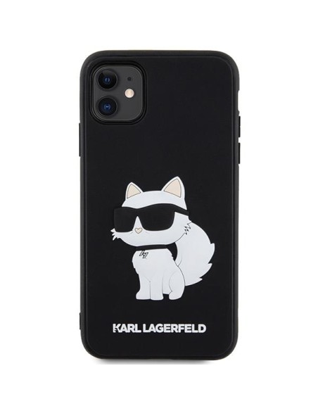 Karl Lagerfeld Rubber Choupette 3D dėklas iPhone 11 / Xr - juodas
