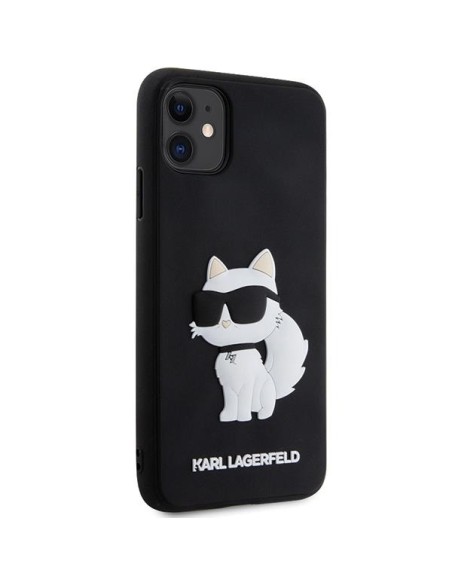 Karl Lagerfeld Rubber Choupette 3D dėklas iPhone 11 / Xr - juodas