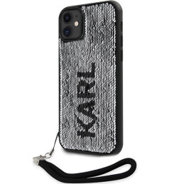 Karl Lagerfeld Sequins Cord dėklas iPhone 11 / Xr - sidabrinis