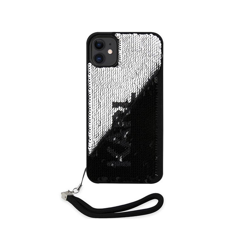 Karl Lagerfeld Sequins Cord dėklas iPhone 11 / Xr - sidabrinis