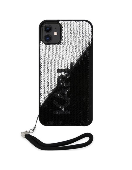 Karl Lagerfeld Sequins Cord dėklas iPhone 11 / Xr - sidabrinis Karl Lagerfeld Sequins Cord dėklas iPhone 11 / Xr - sidabrinis