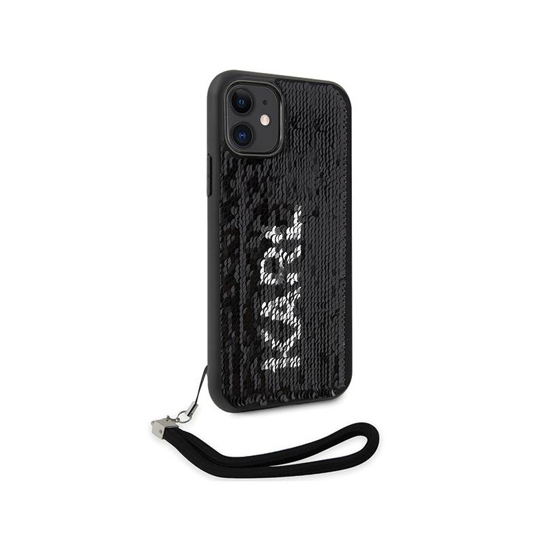 Karl Lagerfeld Sequins Cord dėklas iPhone 11 / Xr - sidabrinis