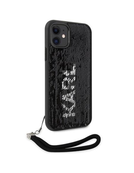 Karl Lagerfeld Sequins Cord dėklas iPhone 11 / Xr - sidabrinis Karl Lagerfeld Sequins Cord dėklas iPhone 11 / Xr - sidabrinis