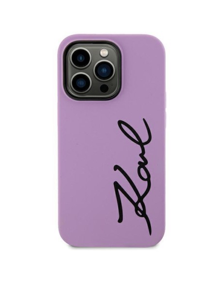 Karl Lagerfeld Silicone Signature dėklas, skirtas iPhone 11 / Xr - violetinė Karl Lagerfeld Silicone Signature dėklas, skirtas iPhone 11 / Xr - violetinė