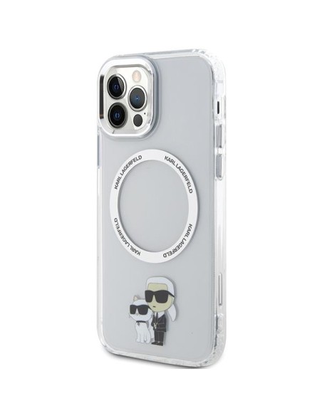 Karl Lagerfeld Iconic Karl&Choupette Magsafe dėklas, skirtas iPhone 12 / iPhone 12 Pro - skaidrus