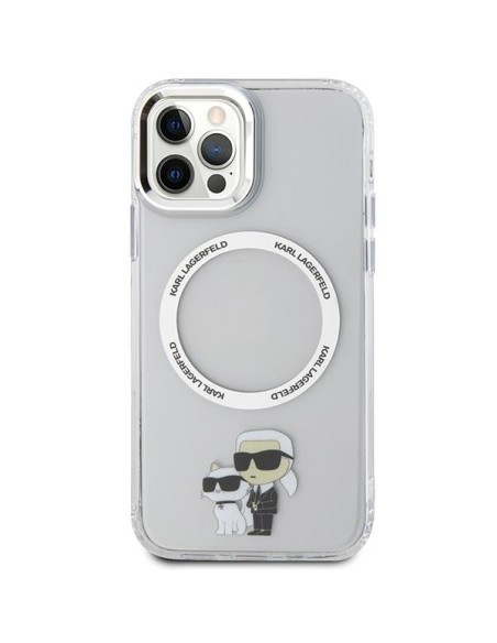 Karl Lagerfeld Iconic Karl&Choupette Magsafe dėklas, skirtas iPhone 12 / iPhone 12 Pro - skaidrus