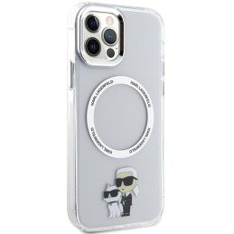 Karl Lagerfeld Iconic Karl&Choupette Magsafe dėklas, skirtas iPhone 12 / iPhone 12 Pro - skaidrus