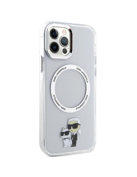 Karl Lagerfeld Iconic Karl&Choupette Magsafe dėklas, skirtas iPhone 12 / iPhone 12 Pro - skaidrus