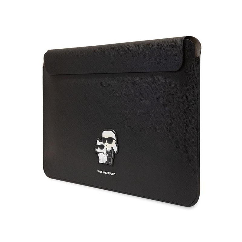 Karl Lagerfeld Saffiano Karl&Choupette dėklas 14" nešiojamam kompiuteriui - juodas