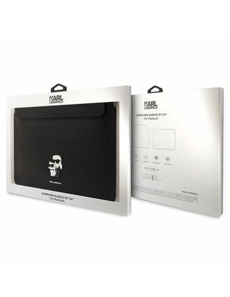 Karl Lagerfeld Saffiano Karl&Choupette dėklas 14" nešiojamam kompiuteriui - juodas Karl Lagerfeld Saffiano Karl&Choupette dėklas 14" nešiojamam kompiuteriui - juodas