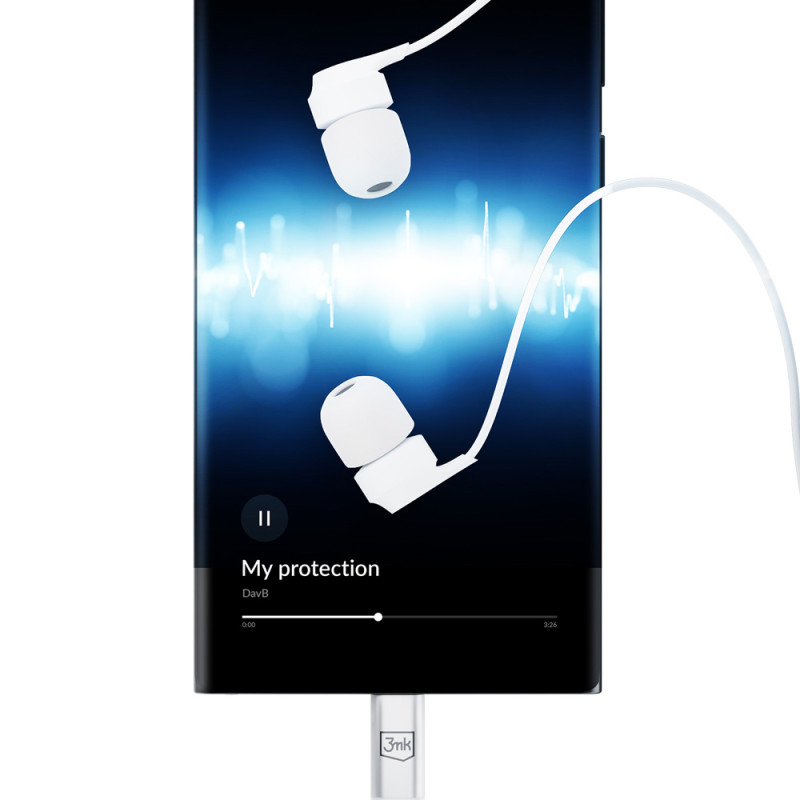 3mk Wired Headphones laidinės ausinės su USB-C jungtimi – baltos spalvos
