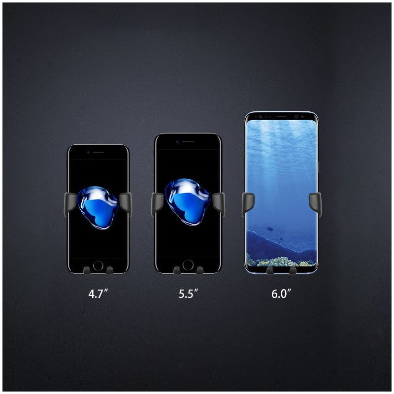 Gravitacinis automobilinio telefono laikiklis oro angai Car Holder H01 juodas