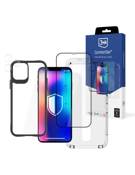 3mk komforto rinkinys 4 viename, skirtas iPhone 12 Pro Max – dėklas, 2x stiklas, aplikacijos rėmelis 3mk komforto rinkinys 4 viename, skirtas iPhone 12 Pro Max – dėklas, 2x stiklas, aplikacijos rėmelis