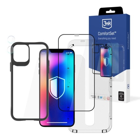 3mk Comfort Set 4 in 1, skirtas iPhone 11 – dėklas, 2x stiklas, aplikacijos rėmelis 3mk Comfort Set 4 in 1, skirtas iPhone 11 – dėklas, 2x stiklas, aplikacijos rėmelis