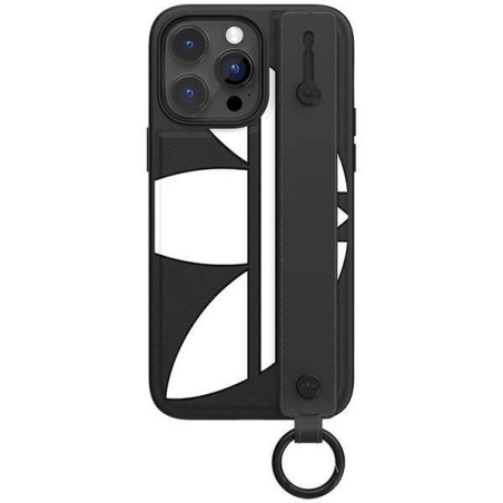 Adidas OR Hand Strap Case iPhone 14 Pro Max - juoda ir balta Adidas OR Hand Strap Case iPhone 14 Pro Max - juoda ir balta