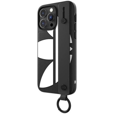 Adidas OR Hand Strap Case iPhone 14 Pro Max - juoda ir balta Adidas OR Hand Strap Case iPhone 14 Pro Max - juoda ir balta