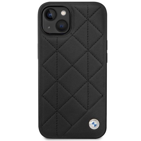 BMW odinis dygsniuotas dėklas iPhone 14 - juodas BMW odinis dygsniuotas dėklas iPhone 14 - juodas