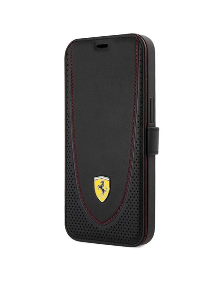 Ferrari Leather Curved Line dėklas, skirtas iPhone 13 Pro - juodas Ferrari Leather Curved Line dėklas, skirtas iPhone 13 Pro - juodas