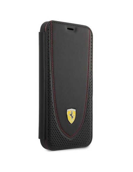 Ferrari Leather Curved Line dėklas, skirtas iPhone 13 Pro - juodas Ferrari Leather Curved Line dėklas, skirtas iPhone 13 Pro - juodas
